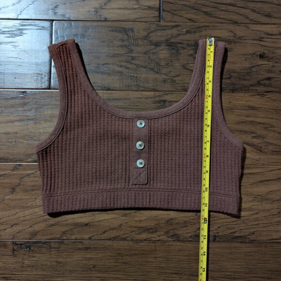 Old Navy waffle joggers and bra top lounge set PJs rust brown size XS - Picture 4 of 16